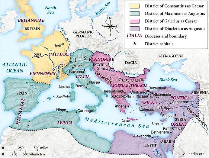 81 Wives: Helena of Constantinople (repudiated in 289) and Flavia Maximiana Theodora, daughter of Eutropia and Aphranius Hannibalianus (senator and roman consul), step-daughter of Emperor Maximian.