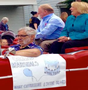Local news cont. Brother Steve Brooks (center) and his wife, Mary Catherine (right), were the Grand Marshals of the city of Walton s Old Fashion Days parade.
