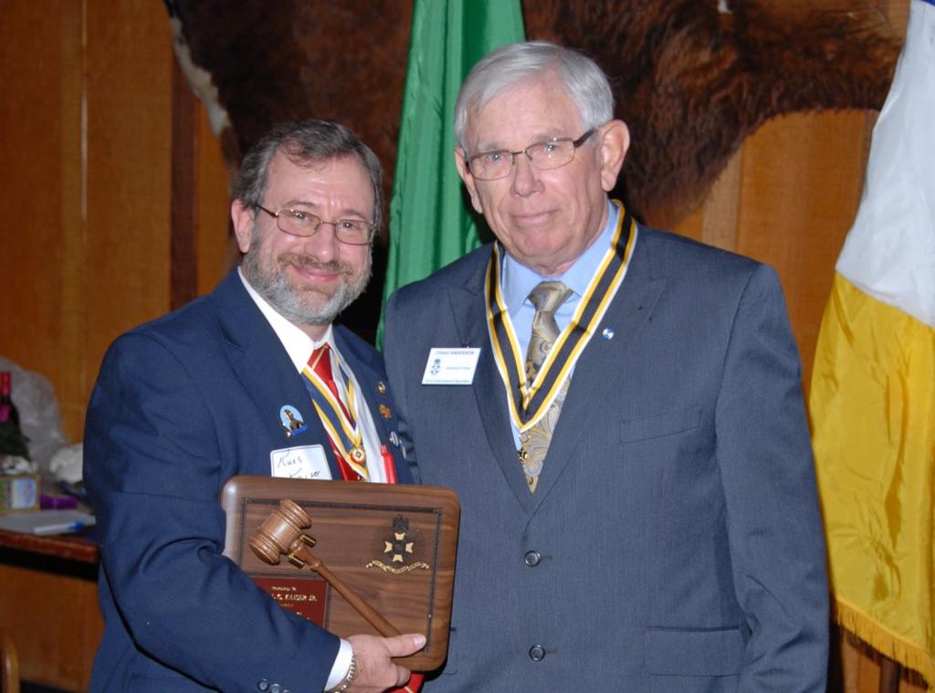 left: Jim Faulkinbury receives Bronze Roger Sherman