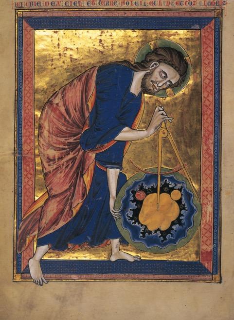 Manuscript Illumination God as architect of the world, folio