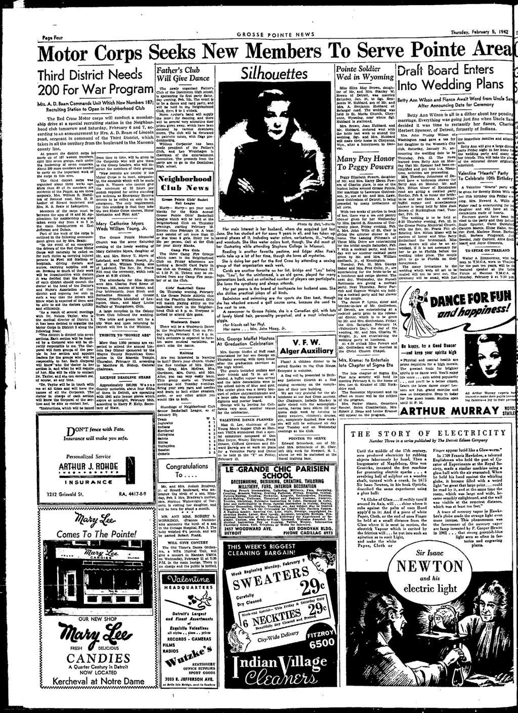 GROSSE PONTE NEWS Thursd.y, February 51 1942 A.l Anhur MUTT1lT tqlprt. ". lurnoml",m.o.k~th.lrpupl1.1nt..,.., ln~ ~lneetl_l"" 10thtlr1,"lnr DON'T f<nee with F... ruurance will make )'OU $(le.