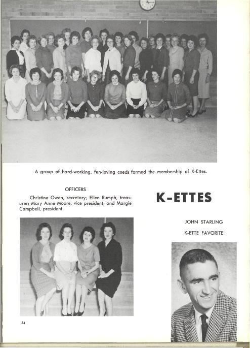 A group of hard-working, fun-loving coeds formed the membership of K-Ettes.