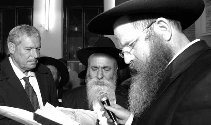 Rabbi Ido Rahav (right) and Rabbi Gershom Ochana (center) during the chuppa indication that he was with me. R Ido suggested that I invite Miriam Stocker to the wedding.