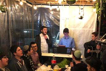 During Sukkos, the BHS enjoyed a Simchas Beis Hashoeva farbrengen with Rabbi Moss. A big thank you to the Berkovits family for hosting!