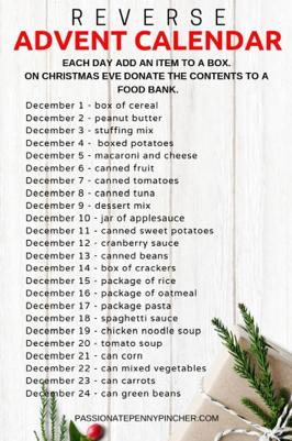 HANDS OF GOD FOOD PANTRY This Advent season if you wish to do something worthwhile for those in your community who are in need of food use the Reverse Advent Calendar.