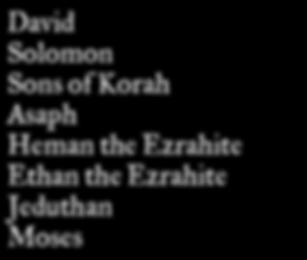 David Solomon Sons of Korah Asaph Heman