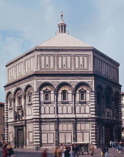 The simple, central planned, octagonal shape appears to be a conscious attempt to build on the model of the Pantheon, Sta. Constanza and/or San Vitale in Ravenna.