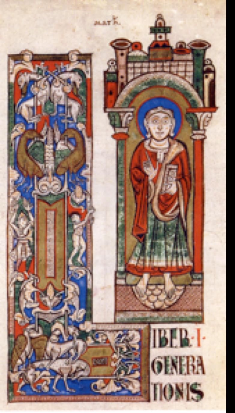 Initial L and Saint Matthew, folio 10 recto of the