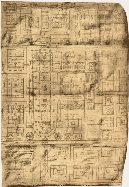 Schematic plan for a monastery at Saint Gall, Switzerland, ca. 819.