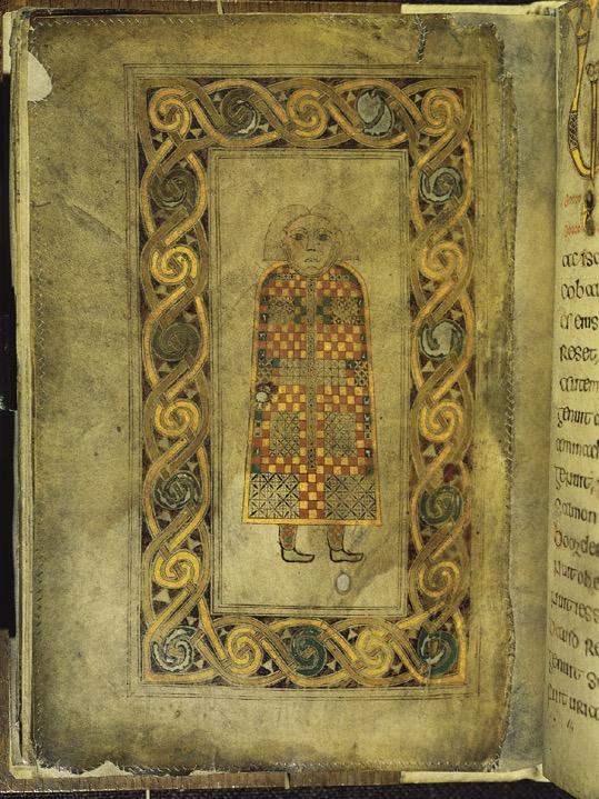 Man (symbol of Saint Matthew), folio 21 verso of the Book of Durrow, possibly