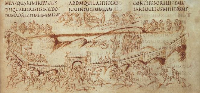 Psalm 23, folio 13 recto of the Utrecht Psalter, from