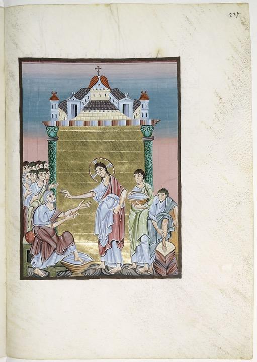 Jesus washing the feet of Saint Peter, folio 237 recto