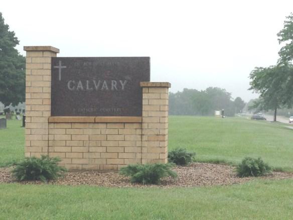 Thank You Thank you Arlene Koble for purchasing the new landscaping bushes for the entrance sign at Calvary Cemetery. It looks great!