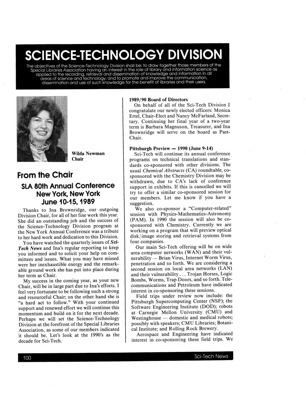 Sci-Tech News, Vol. 43 [1989], Iss. 3, Art.