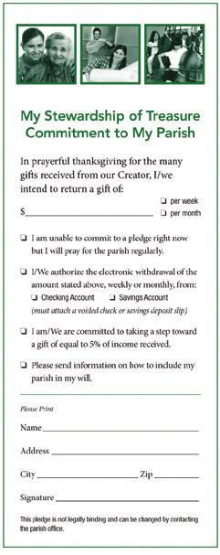 Refer the people to the back of the parish pledge card and explain the take a step process for sacrificial giving. 3.