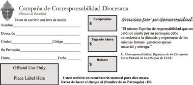 Sample Letters, Presentation Scripts and Helpful Ideas b In-Church Envelope Used with In-Church and Hybrid Methods For parishes using the in-church and hybrid methods, the model pictured below will