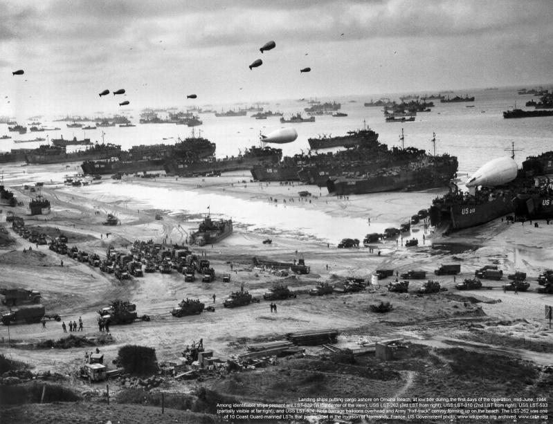 World War II Germany occupied France, Belgium, Holland allies needed to attack Operation Overlord (D-Day) June 6, 1944, 156,000 American, British & Canadian forces landed on 5 beaches along 80km