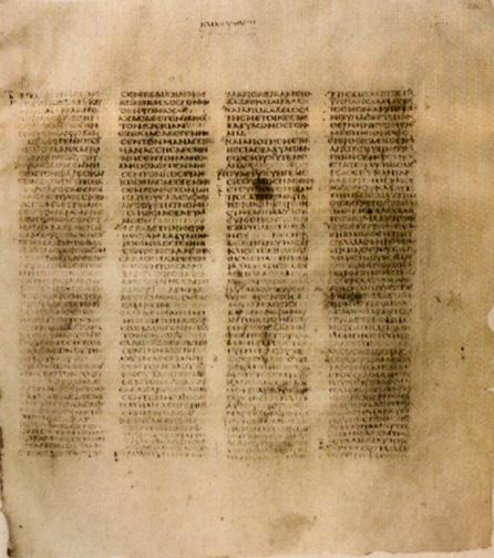 The Lord's Prayer (Luke xi, 2-4) from the Codex Sinaiticus.