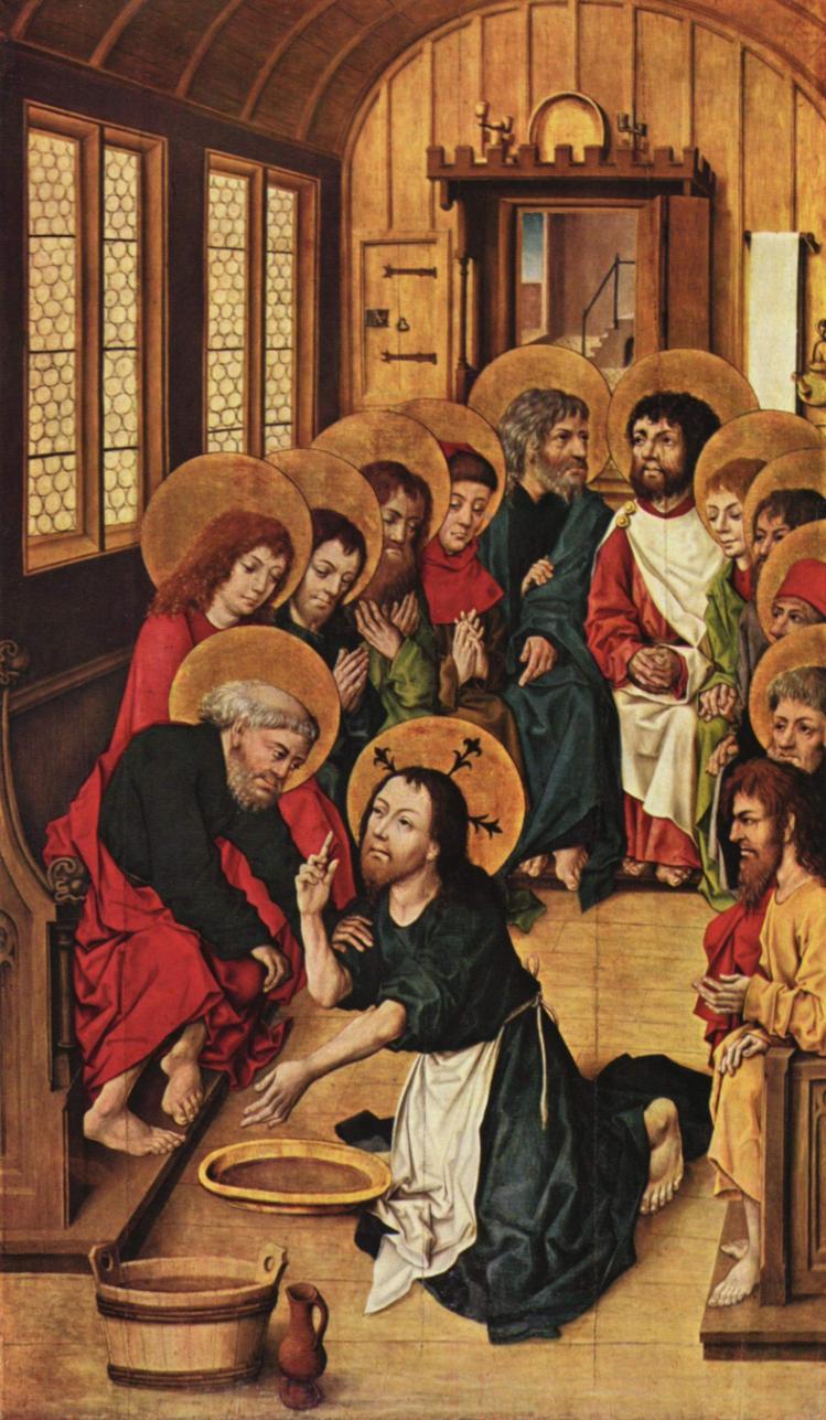 Christ Washing the Feet of the Apostles by Meister des Hausbuches, 1475 (Gemäldegalerie, Berlin).