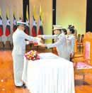 During a ceremony held at Zeyathiri Beikman in Nay Pyi Taw, gallantry medals were conferred on 25 servicemen, gallantry certificates of the commander-in-chief on four servicemen and honorary