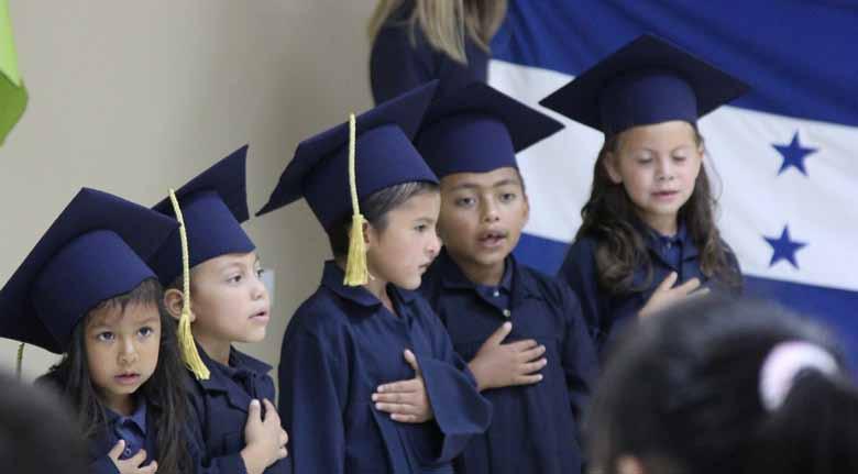 graduation at Ebenezer Academy al anthem of Honduras.