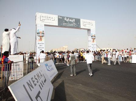FEATURED ARTICLE GOING THE DISTANCE Nesma Holding was Diamond Sponsor of the 11th Annual Jeddah Marathon, which took place on Tuesday, April 8, 2014 under the patronage of HRH Prince Mishaal Bin