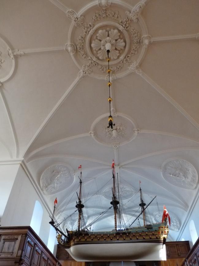 Danish churches often have a model a ship hanging from