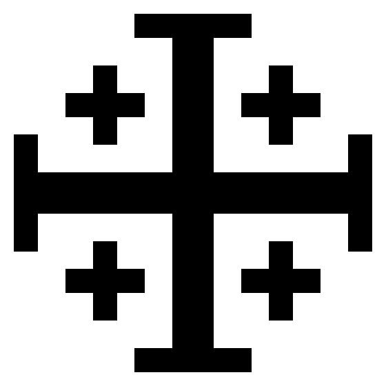 The Jerusalem Cross The Jerusalem Cross was worn by the crusaders going to Jerusalem, in the middle ages.