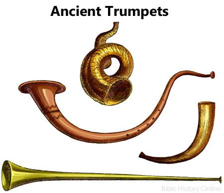 Trumpets Trumpets in the Bible There were different kinds of trumpets mentioned in the Bible. Some were made of ram s horn, some of metal. They had different purposes.