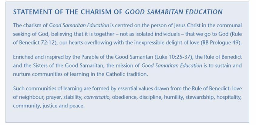Good Samaritan Education Formation for Mission Good Samaritan Education is a collegial Public Juridic Person (PJP) in the Catholic Church (ref.