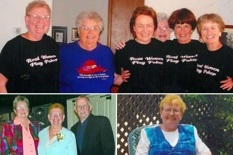 Top: Members of a card-playing group are, from left: Sisters Mary Rita McSweeney, Anastasia McNichols, and Helen Therese