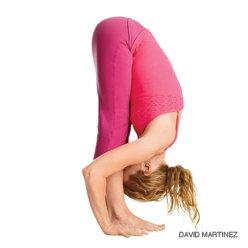 Step by Step Stand in Tadasana, hands on hips. Exhale and bend forward from the hip joints, not from the waist.