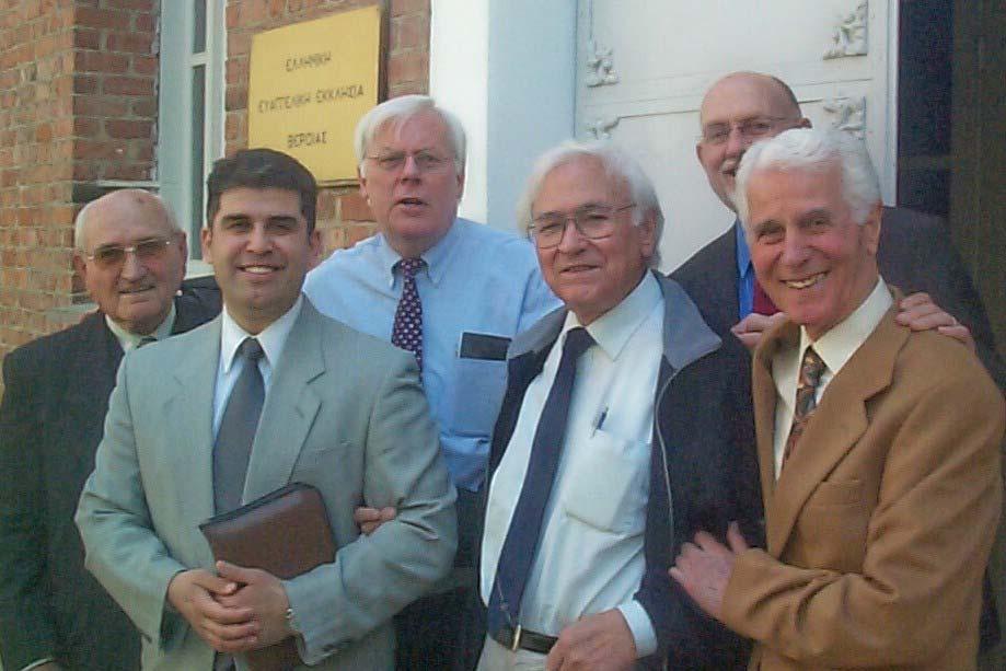 Pastor Stavros with his elders, and Brother Takis, Paddy and Ken.