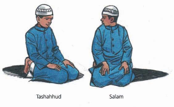 During worship the worshipper will: stand quietly, reciting prayers from the Qur an bow low, with hands on
