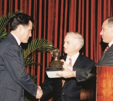 2000 Mitt Romney receives the Distinguished Public Service Award from the Washington DC
