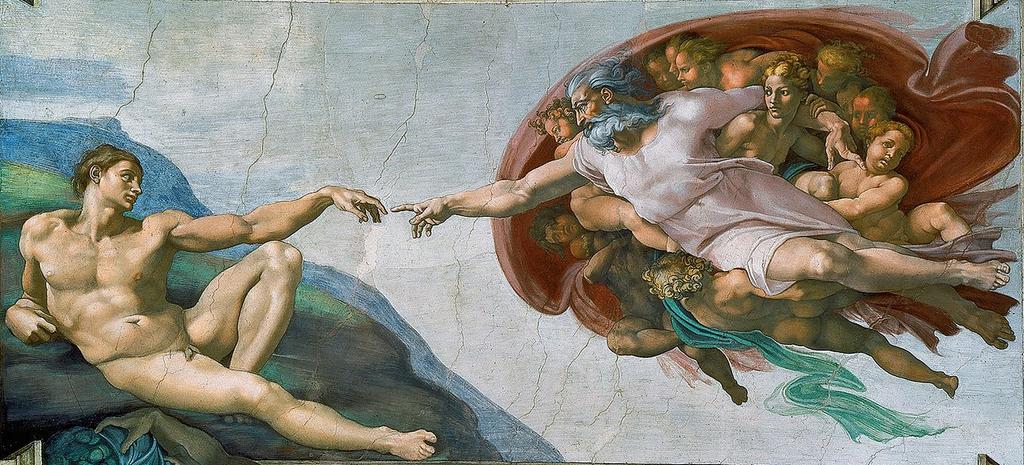 Michelangelo, The Creation of Adam, Sistine Chapel ceiling, Rome, ca.