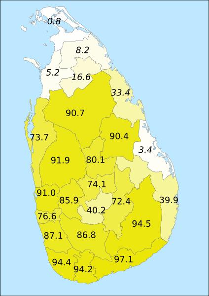 17 Sinhalese (73,9% of the total population) Sri Lanka Tamils (12,7%) Sri Lankan Muslims