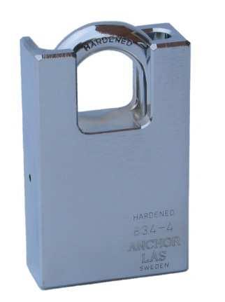 ANCHOR 834-4 Oval Grade 4 padlock for high security applications. Suitable for locking motorcycles, trucks, road barriers and the like.