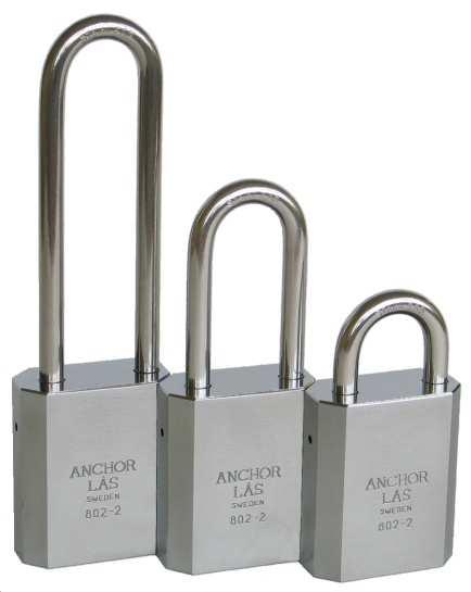ANCHOR 802-2 Oval Grade 3 padlock manufactured in all rust resistant materials. Suitable for locking tool boxes, lockers, trailers, power station switches and the like.