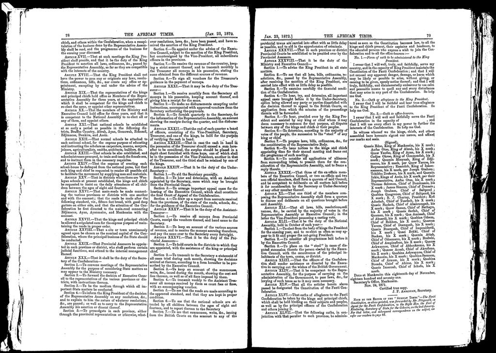78 THE AFRICAN TIMES. [3xs. 23, 1872. =.!, chefs, an d ors whn Confederaon, when a recap-evulaon of busness done by Represenave Assem-ecved sancon of Kng Presden.