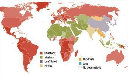 V. RELIGIONS IN DIALOGUE WITH SCIENCE A US think tank has "photographed" population dynamics of the main religious