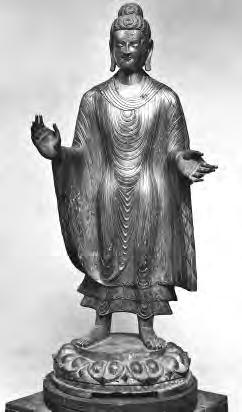 Early Chinese Buddha images relied heavily on Indian prototypes, especially for the appearance of the face, robes, and body.