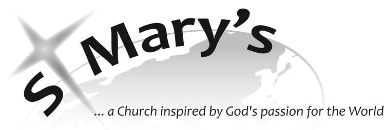 5 th November All Saints Welcome to St Mary s! Especially if this is your first visit we hope you will enjoy the service. If you are new to us please pick up information about all that St.