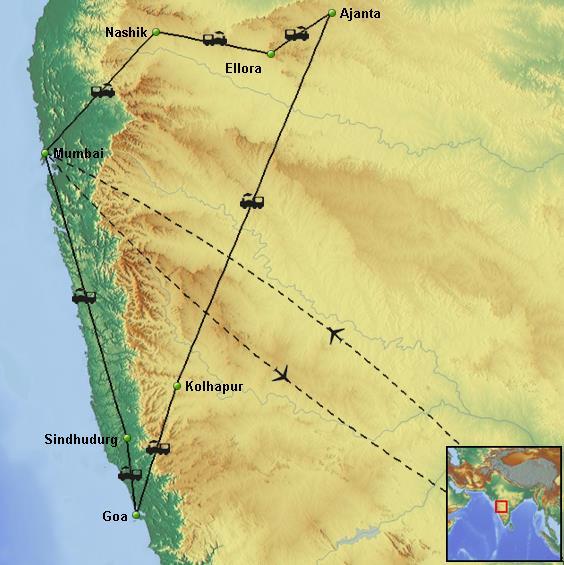 ROUTE MAP Route: Mumbai - Nashik - Ellora Caves -