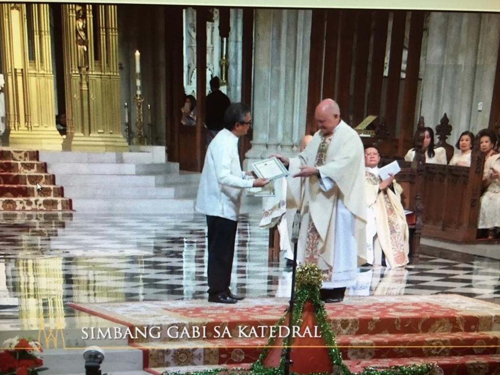 St. Joseph Parish Music Ministry Director Recognized at St. Patrick s Cathedral Gerard B. Mirandilla, Director of the St. Joseph Parish Music Ministry, was recognized on December 1 st at St.