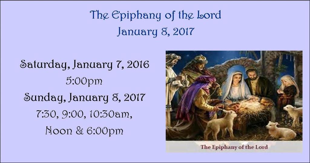Weekly Calendar of Events Sunday, January 1 Solemnity of Mary, Holy Mother of God Mass Times: 7:30, 9:00, 10:30am & Noon-Church Monday, January 2 Parish Office Closed 3:00pm-Mass at Lake Forest Place