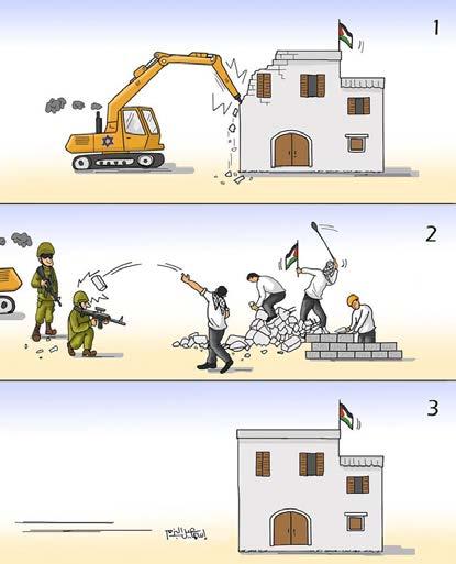 The PA policy was recent illustrated by two cases: the Tulkarm municipality and Fatah activists donated funds and supervise the engineering aspects of rebuilding the house of the family of