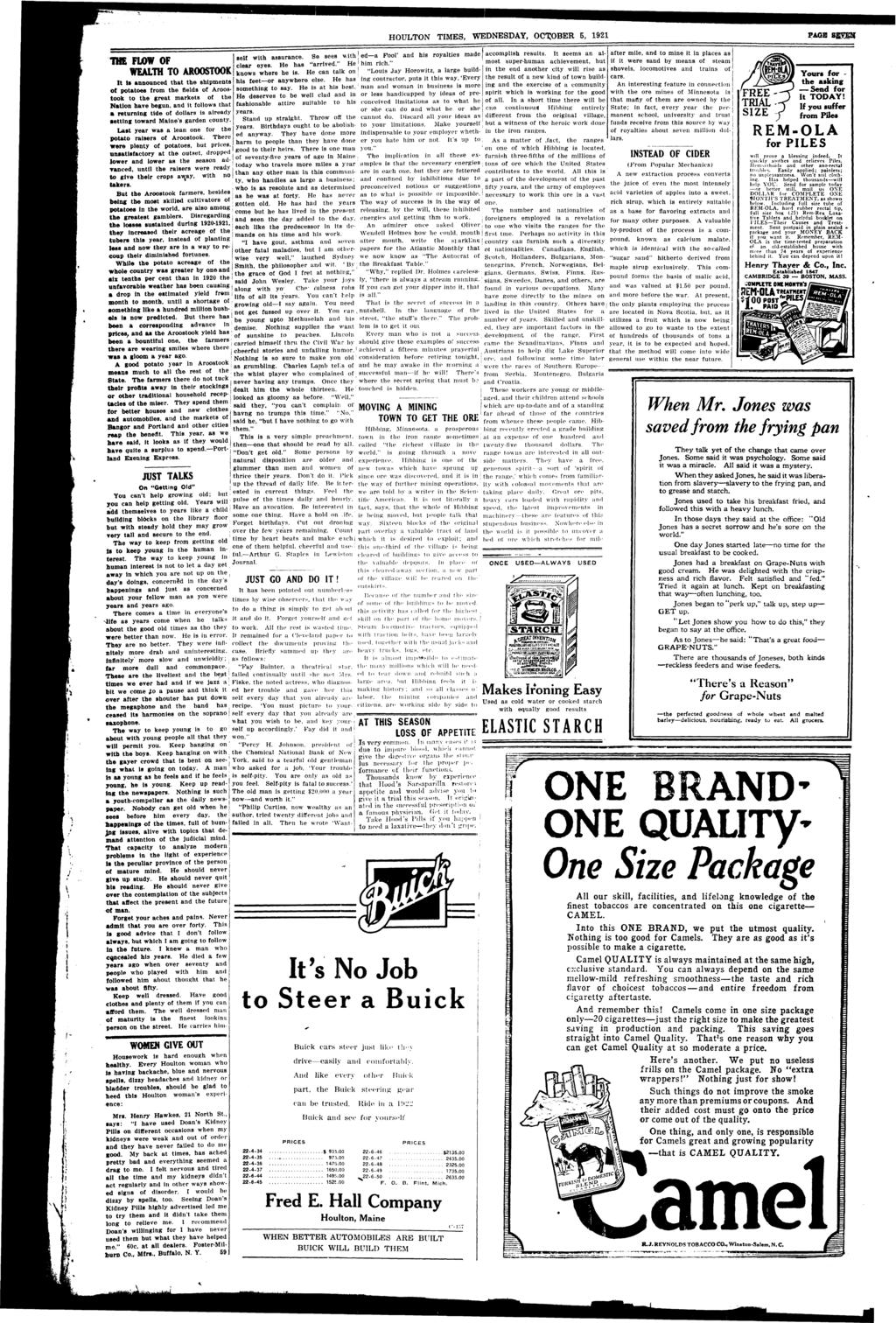 HOULTON TIMES, WEDNESDAY, OCTOBER 5, 1921 PAGE SfVEN self wth assurance. Se sees wth ed a Fool and hs royaltes made accomplsh results.