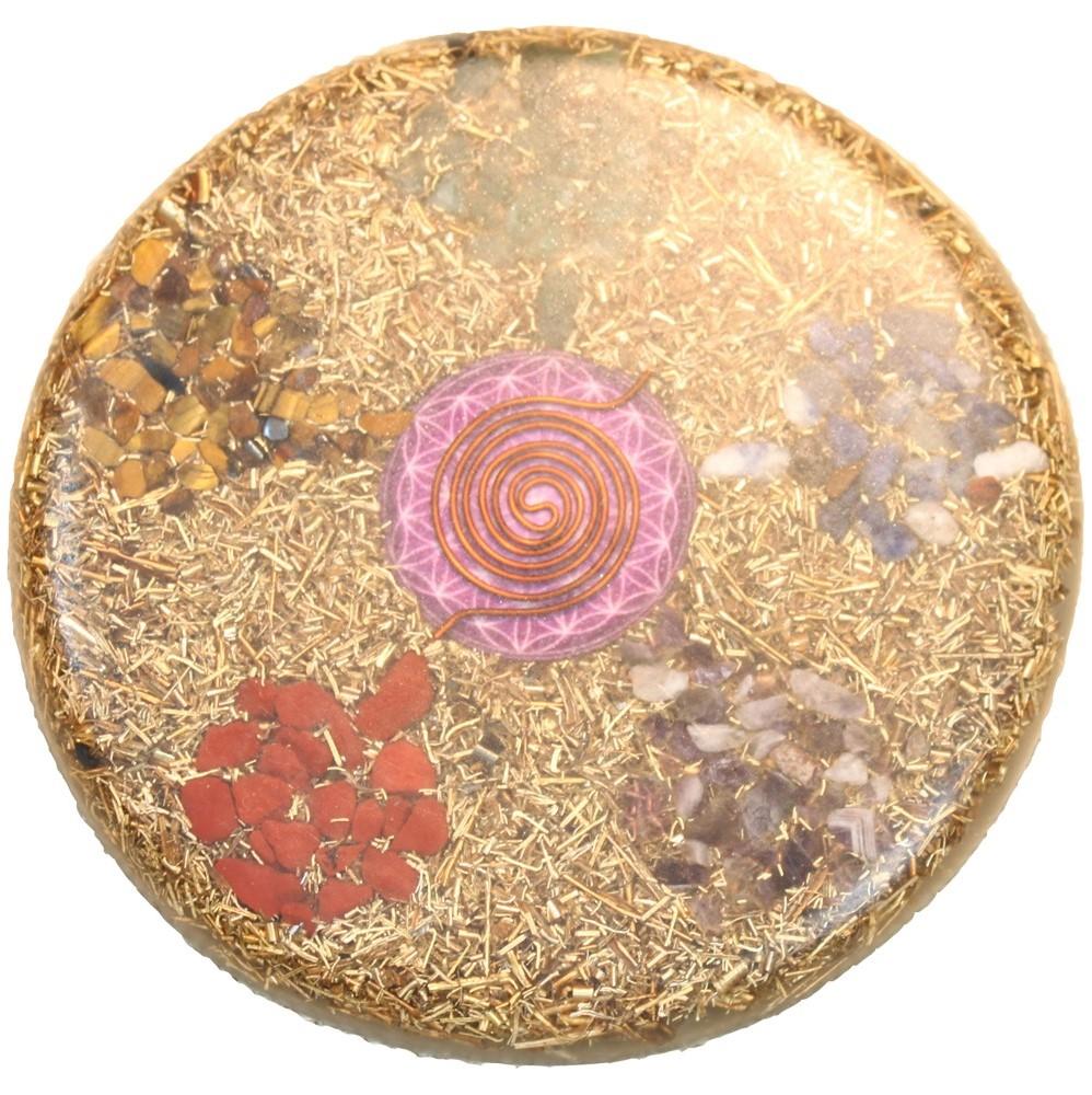 Vancouver Island Alternative Lifestyle Services (VIALS) Orgonite Charging Plate with Flower of Life mandala