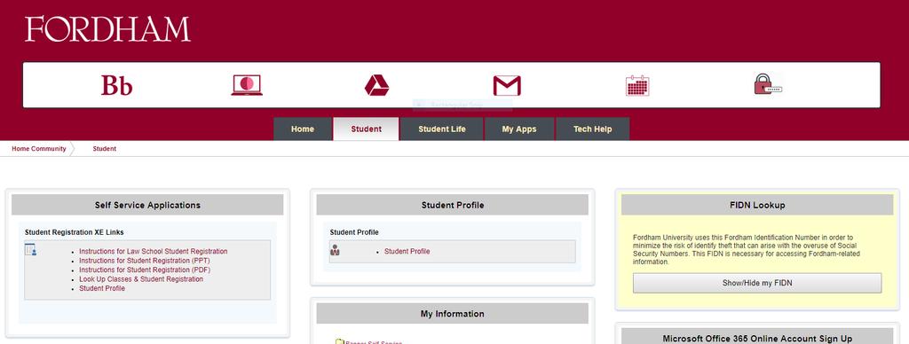 2. After clicking on the Student Tab, click Look Up Classes & Student Registration. 3.